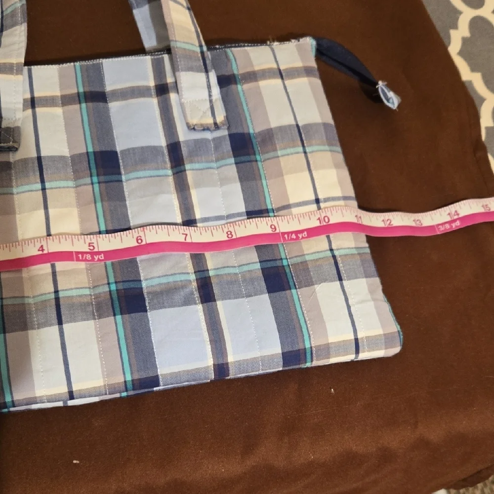 Plaid Blue and Beige Ipad Case( Homemade, Quilted)